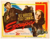 6b114 ESCAPE TC '48 Rex Harrison, pretty Peggy Cummins, prison escape!