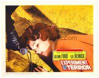 6b583 EXPERIMENT IN TERROR LC '62 close up of Lee Remick unconscious on floor by telephone!