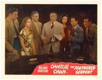 6b593 FEATHERED SERPENT LC '48 Roland Winters as Charlie Chan shows a clue to group of people!