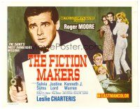 6b121 FICTION MAKERS TC '67 artwork of Roger Moore as Leslie Charteris' The Saint!