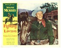 6b594 FIGHTING LAWMAN LC '53 great close up of cowboy Wayne Morris standing by his horse!