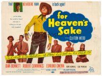 6b131 FOR HEAVEN'S SAKE TC '50 Clifton Webb as cowboy Mr. Belvedere, Joan Bennett, Robert Cummings