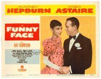 6b615 FUNNY FACE LC #4 '57 best close up of elegant Audrey Hepburn & Fred Astaire in tuxedo!