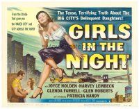 6b151 GIRLS IN THE NIGHT TC '53 great image of barely dressed sexy bad girl Joyce Holden w/beret!