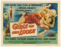 6b153 GIRLS ON THE LOOSE TC '58 classic catfight art of girls in gangs who stop at nothing!