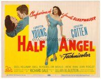 6b170 HALF ANGEL TC '51 Loretta Young, Joseph Cotten, confessions of a lady sleepwalker!