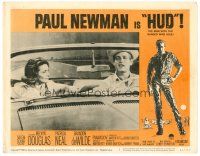 6b666 HUD LC #2 '63 great c/u of Paul Newman & Patricia Neal in convertible, Martin Ritt classic!