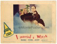 6b671 I MARRIED A WITCH LC '42 wonderful c/u of Fredric March carrying sexy Veronica Lake in fog!