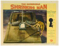 6b681 INCREDIBLE SHRINKING MAN LC #8 '57 great fx image of tiny man using nail to set mouse trap!