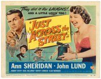 6b225 JUST ACROSS THE STREET TC '52 sexy Ann Sheridan did it for laughs & a little lovin!