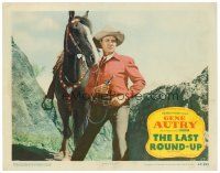 6b710 LAST ROUND-UP LC #2 '47 best portrait of Gene Autry with gun & his famous horse, Champion!
