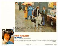 6b715 LE MANS LC #4 '71 race car driver Steve McQueen walking with pretty Elga Andersen in rain!