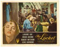 6b724 LOCKET LC #5 '46 pretty Laraine Day sketches & Robert Mitchum looks on!