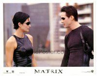 6b747 MATRIX LC '99 best close up of Keanu Reeves as Neo with Carrie-Anne Moss as Trinity!