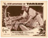 6b795 NEW ADVENTURES OF TARZAN chapter 5 LC '35 bad guy steals unconscious Bruce Bennett's knife!