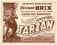 6b787 NEW ADVENTURES OF TARZAN chapter 10 TC '35 cool image of Bruce Bennett wrestling leopard!