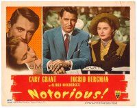 6b807 NOTORIOUS LC #2 '46 close up of Cary Grant & Ingrid Bergman, Alfred Hitchcock classic!