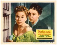 6b859 REBECCA LC #4 R56 Alfred Hitchcock, c/u of Joan Fontaine & Judith Anderson eavesdropping!