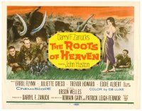 6b350 ROOTS OF HEAVEN TC '58 directed by John Huston, Errol Flynn & sexy Julie Greco in Africa!