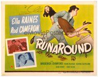 6b351 RUNAROUND TC '46 great image of sexy Ella Raines being carried by Rod Cameron!