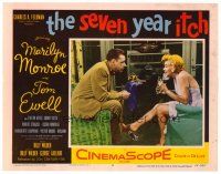 6b900 SEVEN YEAR ITCH LC #2 '55 Billy Wilder, c/u of Tom Ewell & sexy Marilyn Monroe with drink!
