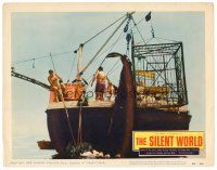 6b907 SILENT WORLD LC #7 '56 Jacques Cousteau, Louis Malle, cool image of men on ship's deck!