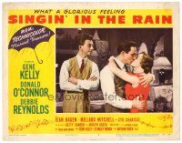 6b914 SINGIN' IN THE RAIN LC #5 '52 Donald O'Connor watches Gene Kelly kiss Debbie Reynolds!