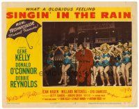 6b915 SINGIN' IN THE RAIN LC #6 '52 Gene Kelly dancing in baggy pants costume w/8 sexy girls