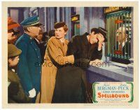 6b925 SPELLBOUND LC '45 Alfred Hitchcock, Ingrid Bergman holds Gregory Peck buying train tickets!