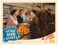 6b929 STAGE DOOR CANTEEN LC '43 soldiers Lon McCallister & Sunset Carson stand in cafeteria line!