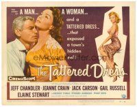 6b417 TATTERED DRESS TC '57 Jeff Chandler & sexy Jeanne Crain exposed a town's hidden evil!