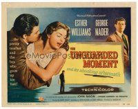 6b432 UNGUARDED MOMENT TC '56 close up of teacher Esther Williams threatened by John Saxon!