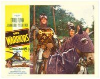 6b979 WARRIORS LC '55 great close up of Errol Flynn in full armor on horseback!