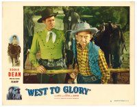 6b982 WEST TO GLORY LC #2 '47 singing cowboy Eddie Dean standing by horses looks at Roscoe Ates!