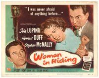 6b448 WOMAN IN HIDING TC '50 Ida Lupino is on the run from her crazy husband Stephen McNally!