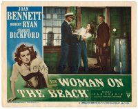 6b992 WOMAN ON THE BEACH LC #7 '46 Charles Bickford watches Joan Bennett struggle with Robert Ryan!