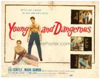 6b456 YOUNG & DANGEROUS TC '57 bad hot-rod guys tangling over juke box cuties!