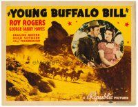 6b457 YOUNG BUFFALO BILL TC '40 Roy Rogers with pretty Pauline Moore, cool stagecoach image!