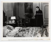 6c253 DRACULA 8x10 still R63 creepy vampire Bela Lugosi stands over Helen Chandler sleeping in bed!