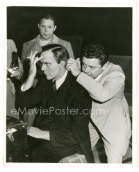 6c090 ARSENIC & OLD LACE candid 8x10 still '44 Raymond Massey having his Frankenstein makeup done!
