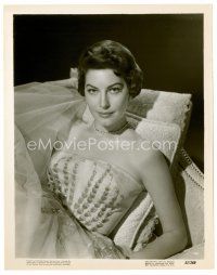6c098 AVA GARDNER 8x10 still '51 wonderful portrait of pretty actress in gown on couch!