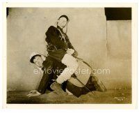 6c105 BEAU HUNKS 8x10 still '31 Stan Laurel takes a nap on annoyed Oliver Hardy's back!