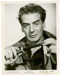6c116 BETRAYED 8x10 still '54 cool portrait of tough-looking Victor Mature w/knife!