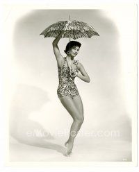 6c215 CYD CHARISSE deluxe 8x10 still '50s super sexy portrait dancing under umbrella!
