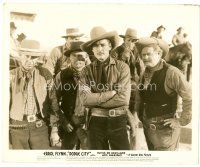 6c237 DODGE CITY 8x10 still '39 Errol Flynn has his arms crossed by Alan Hale & tough cowboys!