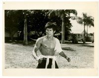 6c282 FISTS OF FURY 8x10 still '73 great close portrait of barechested Bruce Lee striking a pose!