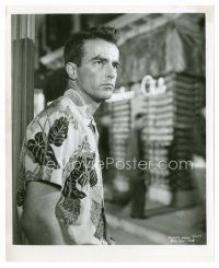 6c297 FROM HERE TO ETERNITY 8x10 still '53 c/u of Montgomery Clift in Hawaiian shirt on leave!