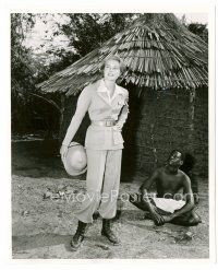 6c333 GRACE KELLY deluxe 8x10 still '53 cool full-length image from Mogambo w/pith helmet & native!