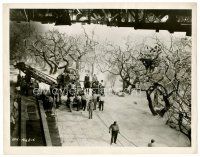 6c560 NIGHT & DAY candid 8x10 still '46 really cool far shot of indoor snowy forest set & crew!