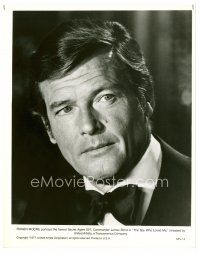 6c711 SPY WHO LOVED ME 8x10 still '77 head & shoulders portrait of Roger Moore as James Bond!
